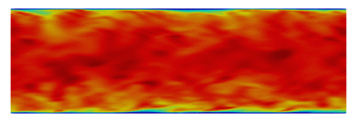 Turbulent velocity field of the LES of a channel flow